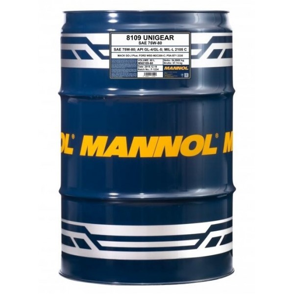 MANNOL 8109 Unigear 75W-80 GL-4/GL-5 LS 60л