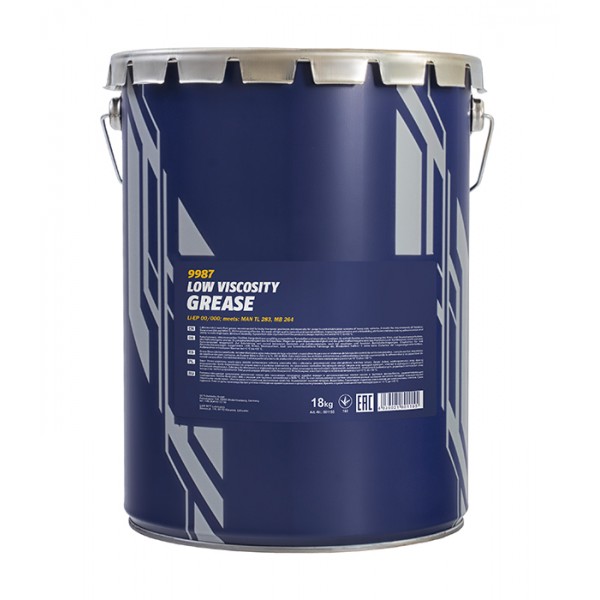 MANNOL 9987 Полужидкая смазка NLGI 00/000 18 кг METAL