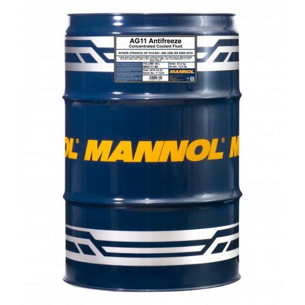 MANNOL AG11 -75°C Antifreeze (Longterm) синий концентрат 60л