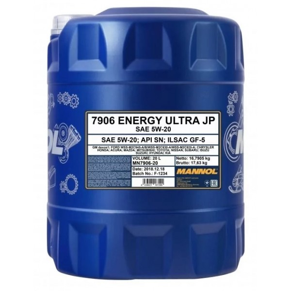 MANNOL Energy Ultra JP 5W-20 API SN 20л